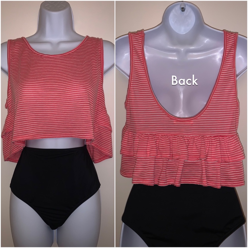 Striped crop tank top